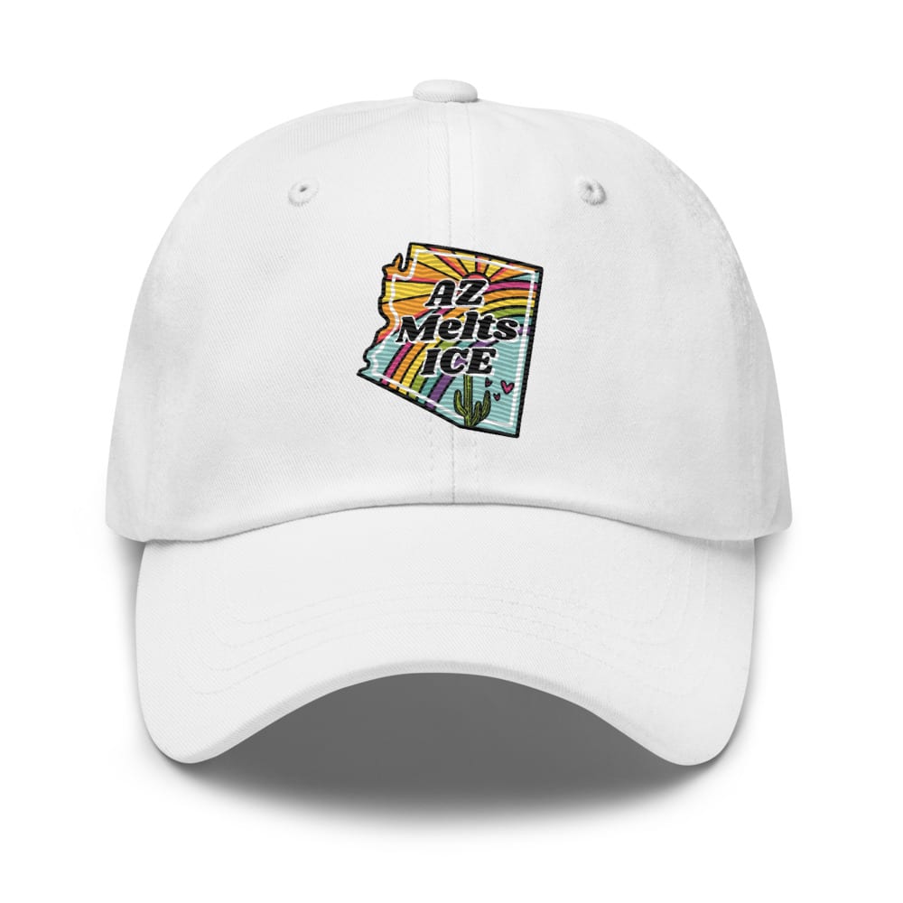 AZ Melts Ice Embroidered Hat — White, flat front view