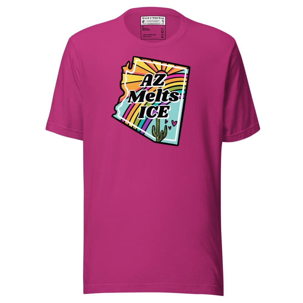 AZ Melts Ice T-shirt — Berry, flat front view