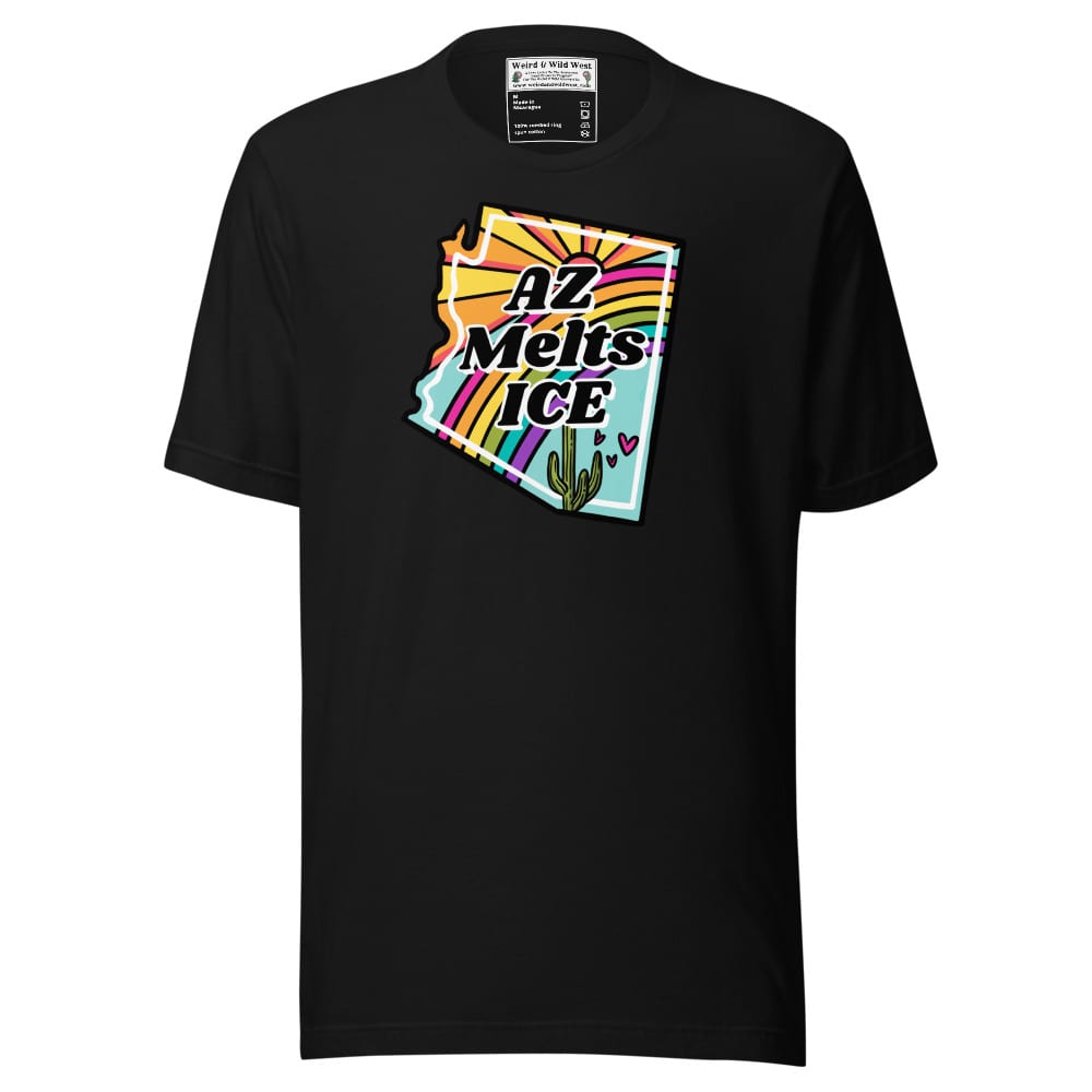 AZ Melts Ice T-shirt — Black, flat front view