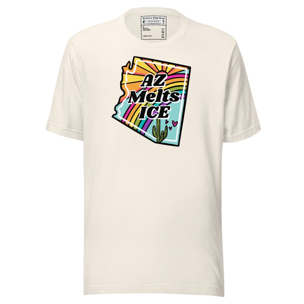 AZ Melts Ice T-shirt — Vintage White, flat front view