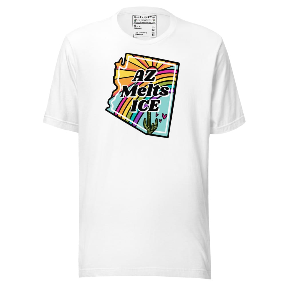 AZ Melts Ice T-shirt — White, flat front view