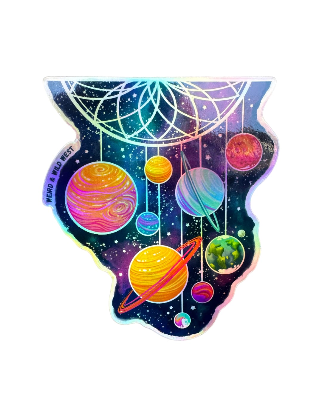Cosmic Dreams — original hand-drawn artwork on Cosmic Dreams Metallic Sticker