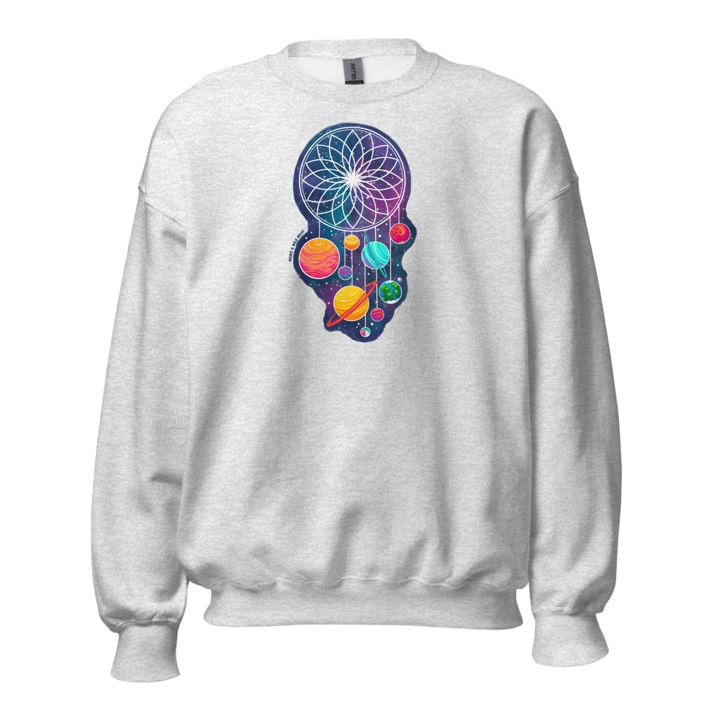 Cosmic Dreams Sweatshirt — Ash, flat front view