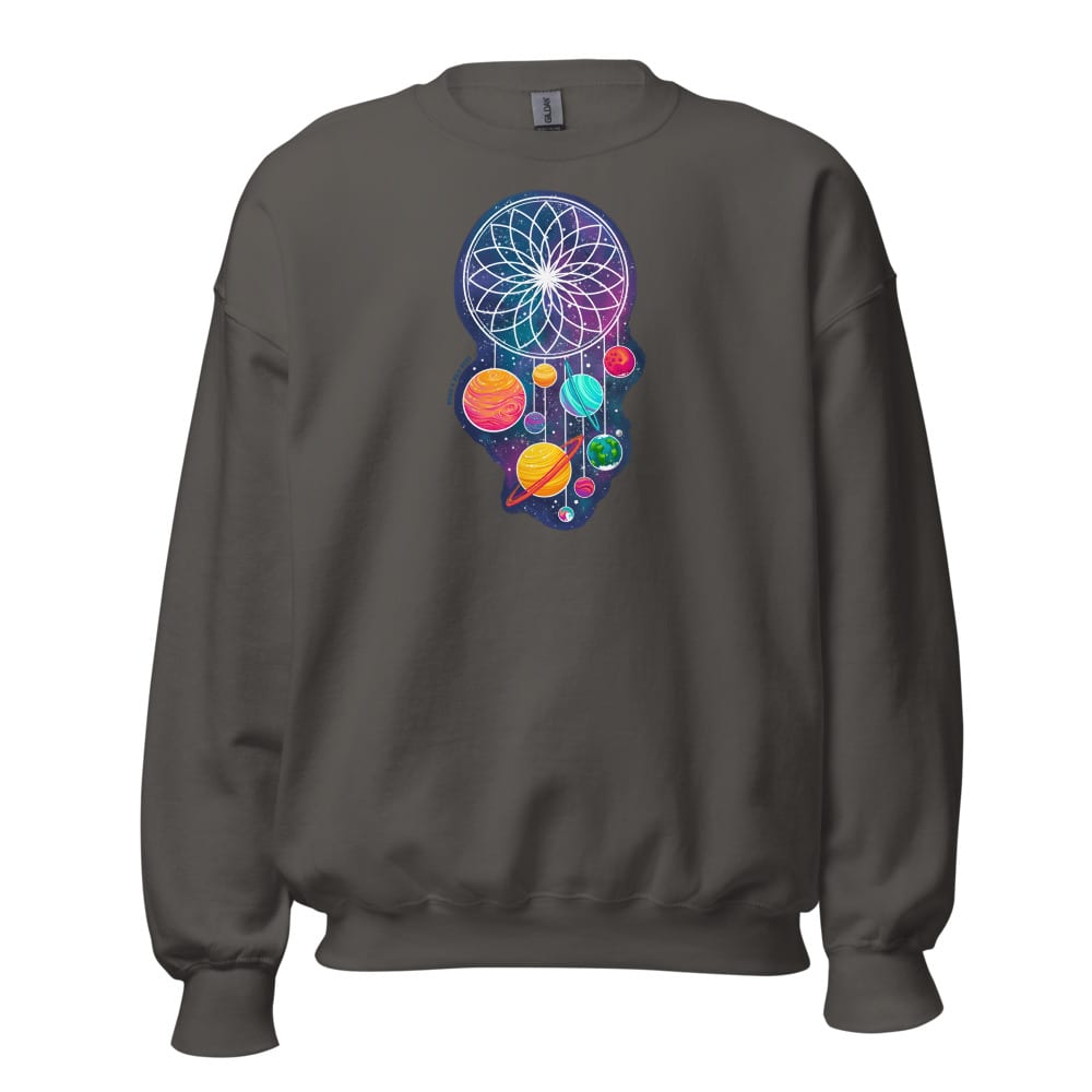 Cosmic Dreams Sweatshirt — Charcoal, flat front view