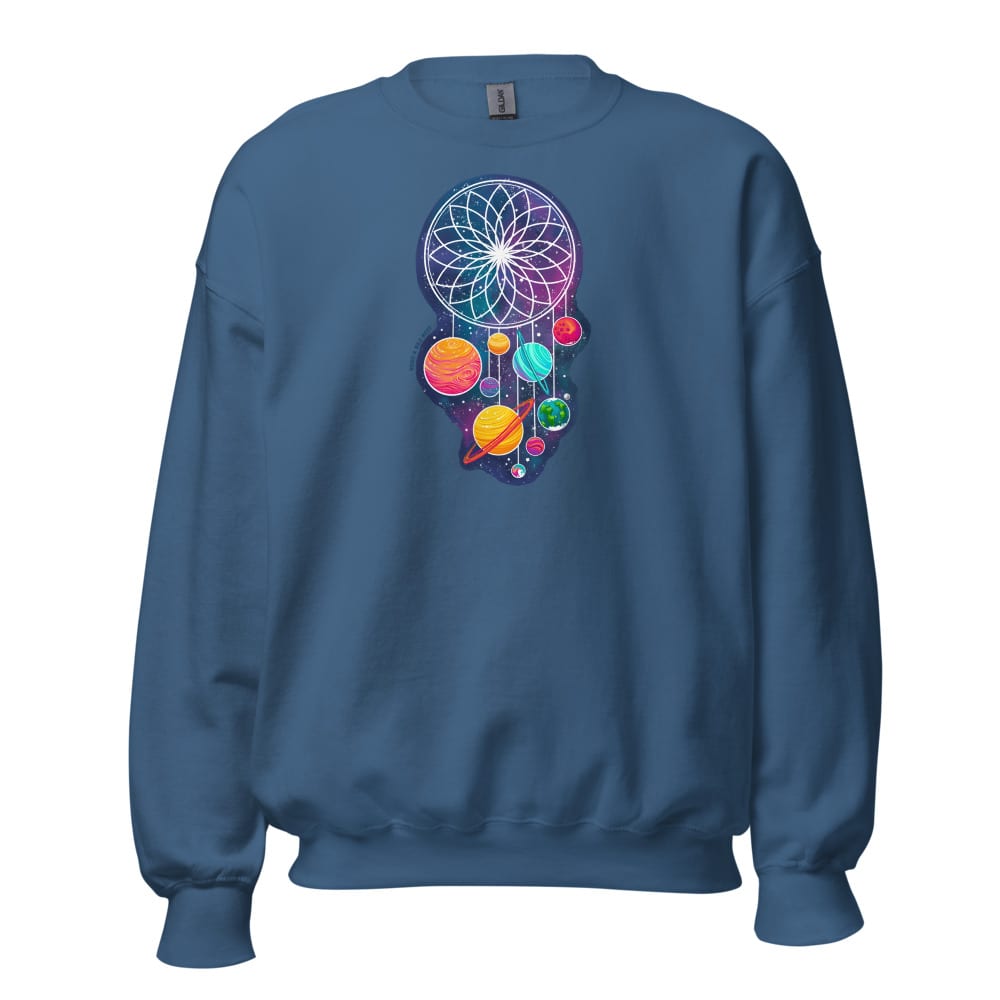 Cosmic Dreams Sweatshirt — Indigo Blue, flat front view
