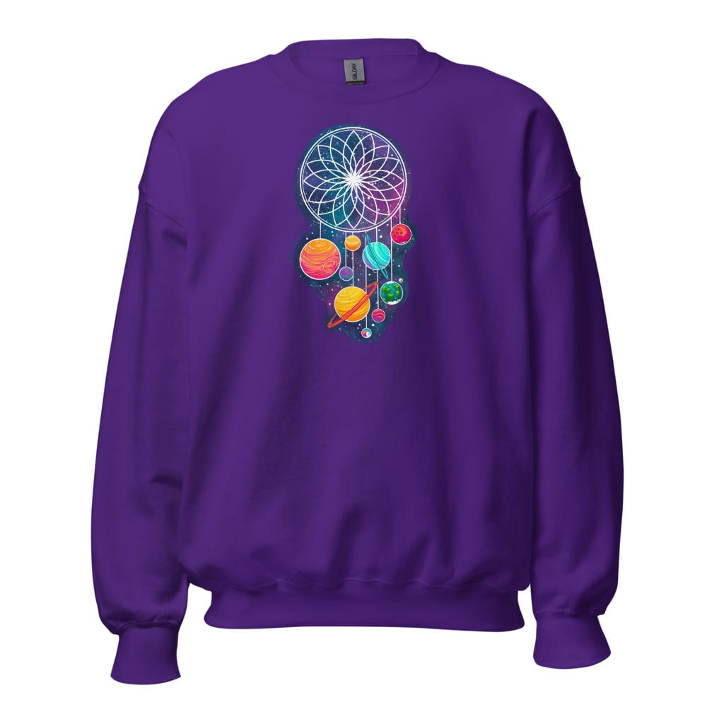 Cosmic Dreams Sweatshirt — Purple, flat front view