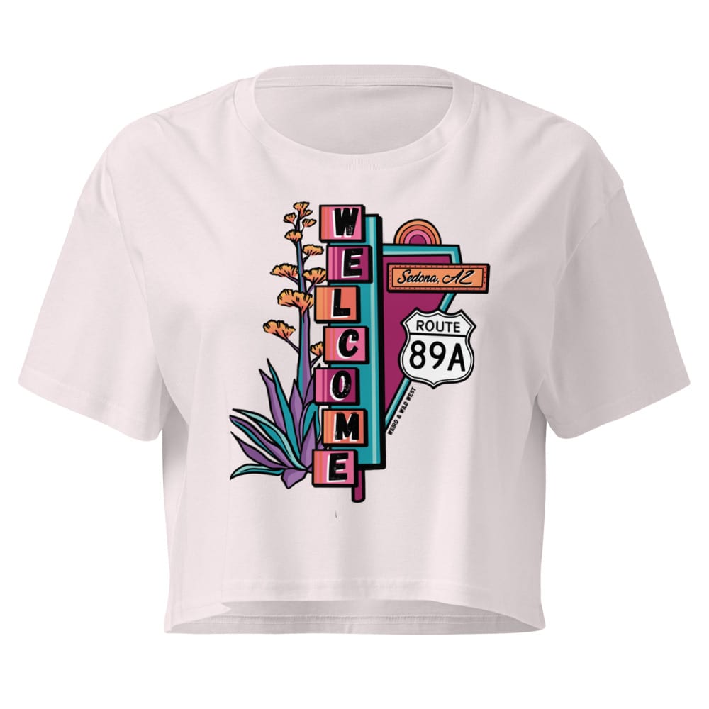 Cruisin' On 89A Crop Top — Orchid, flat front view