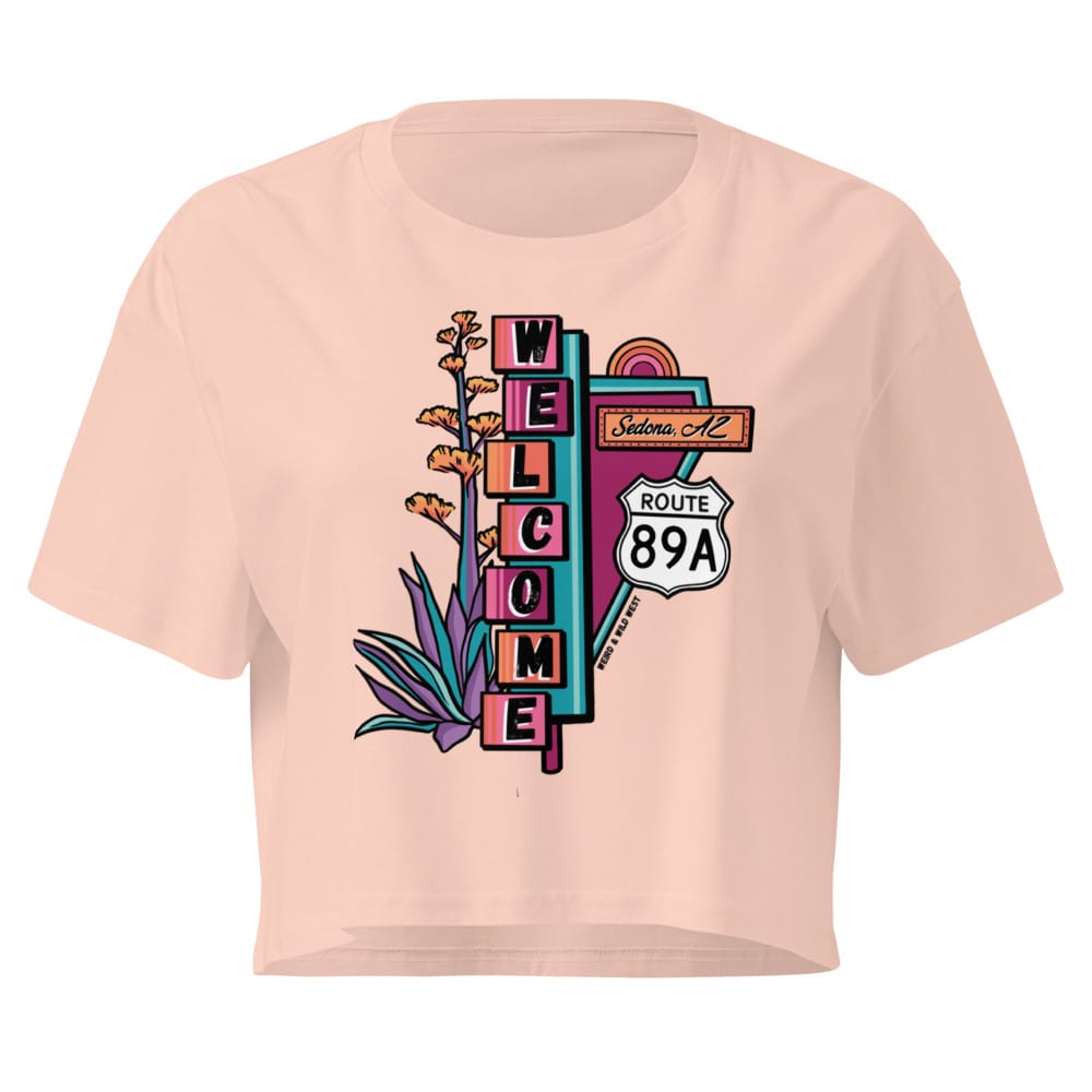 Cruisin' On 89A Crop Top — Pale Pink, flat front view