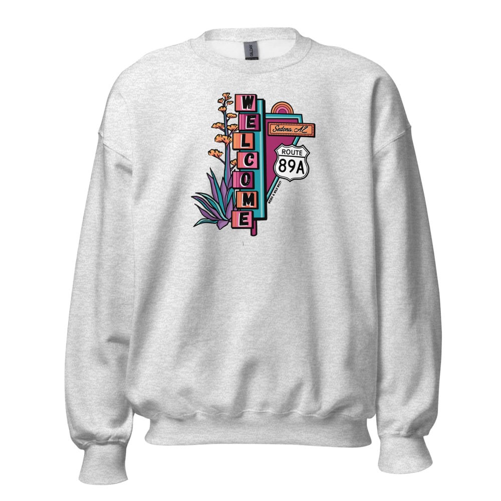 Cruisin' On 89A Sweatshirt — Ash, flat front view