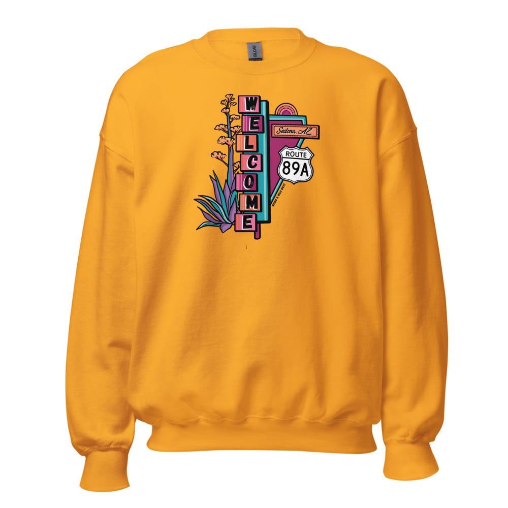 Cruisin' On 89A Sweatshirt — Gold, flat front view