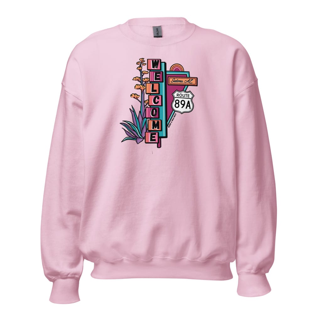 Cruisin' On 89A Sweatshirt — Light Pink, flat front view