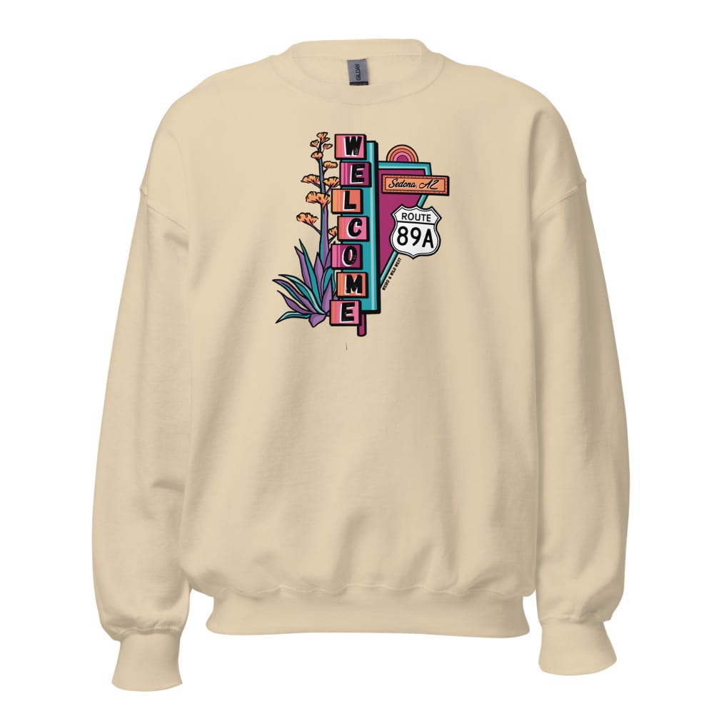 Cruisin' On 89A Sweatshirt — Sand, flat front view