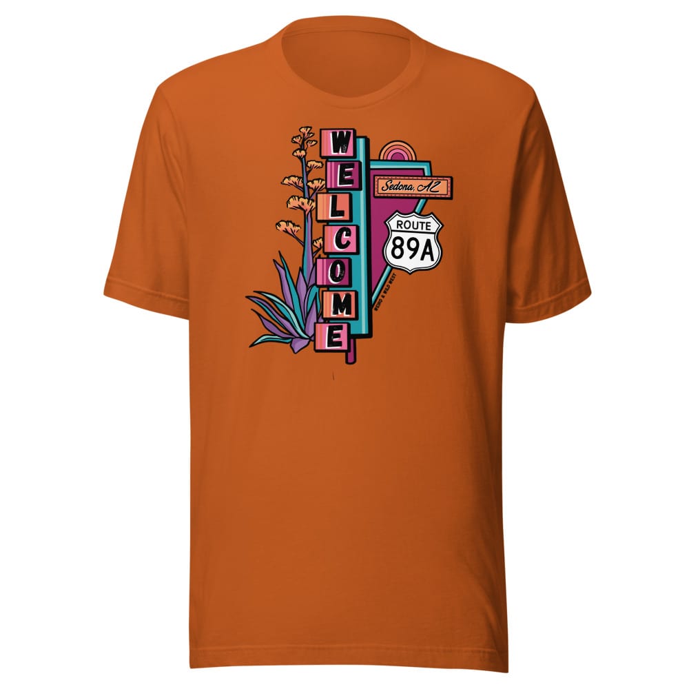Cruisin' On 89A T-shirt — Autumn, flat front view