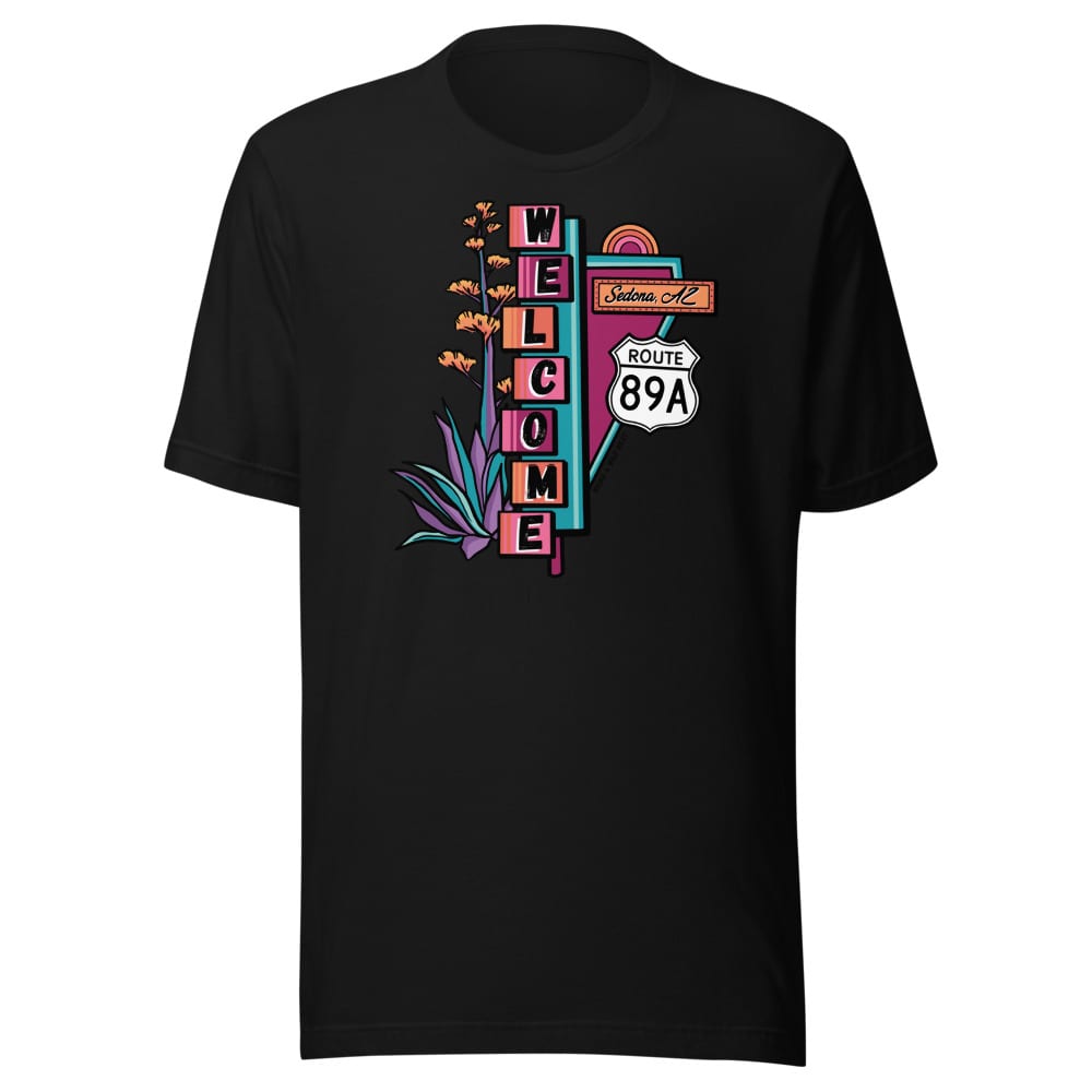 Cruisin' On 89A T-shirt — Black, flat front view