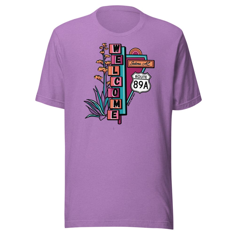 Cruisin' On 89A T-shirt — Heather Team Purple, flat front view