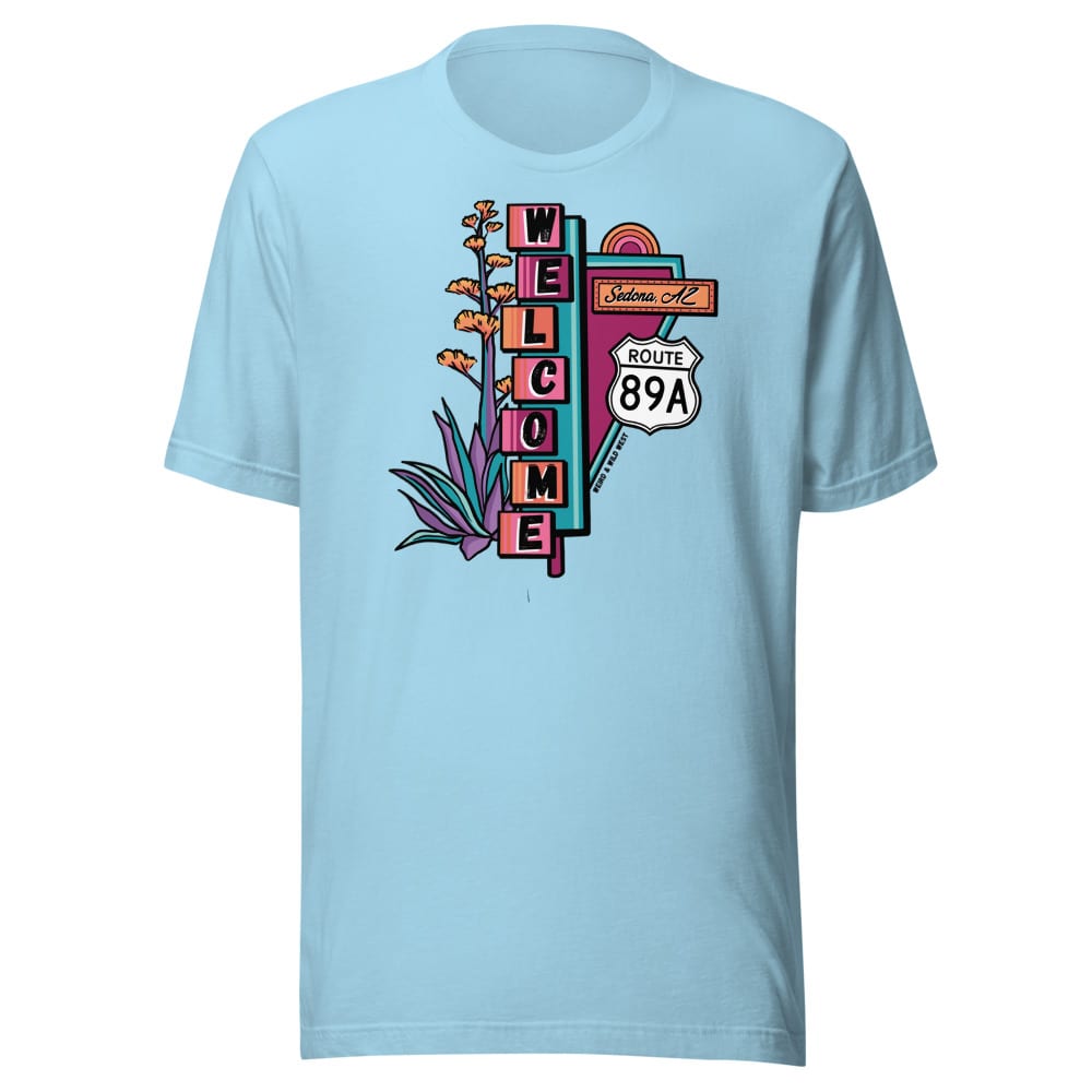 Cruisin' On 89A T-shirt — Ocean Blue, flat front view