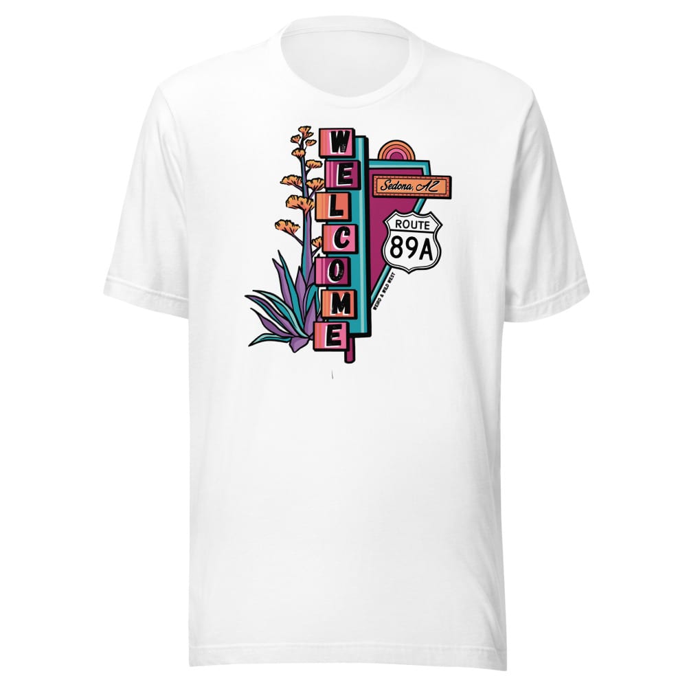 Cruisin' On 89A T-shirt — White, flat front view