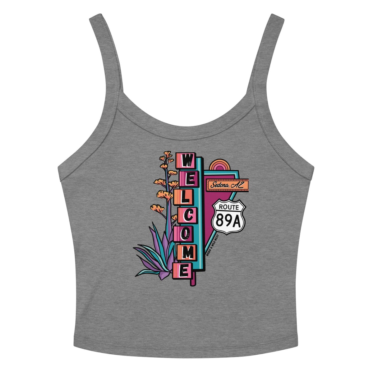 Cruisin' On 89A Tank Top — Athletic Heather, flat front view