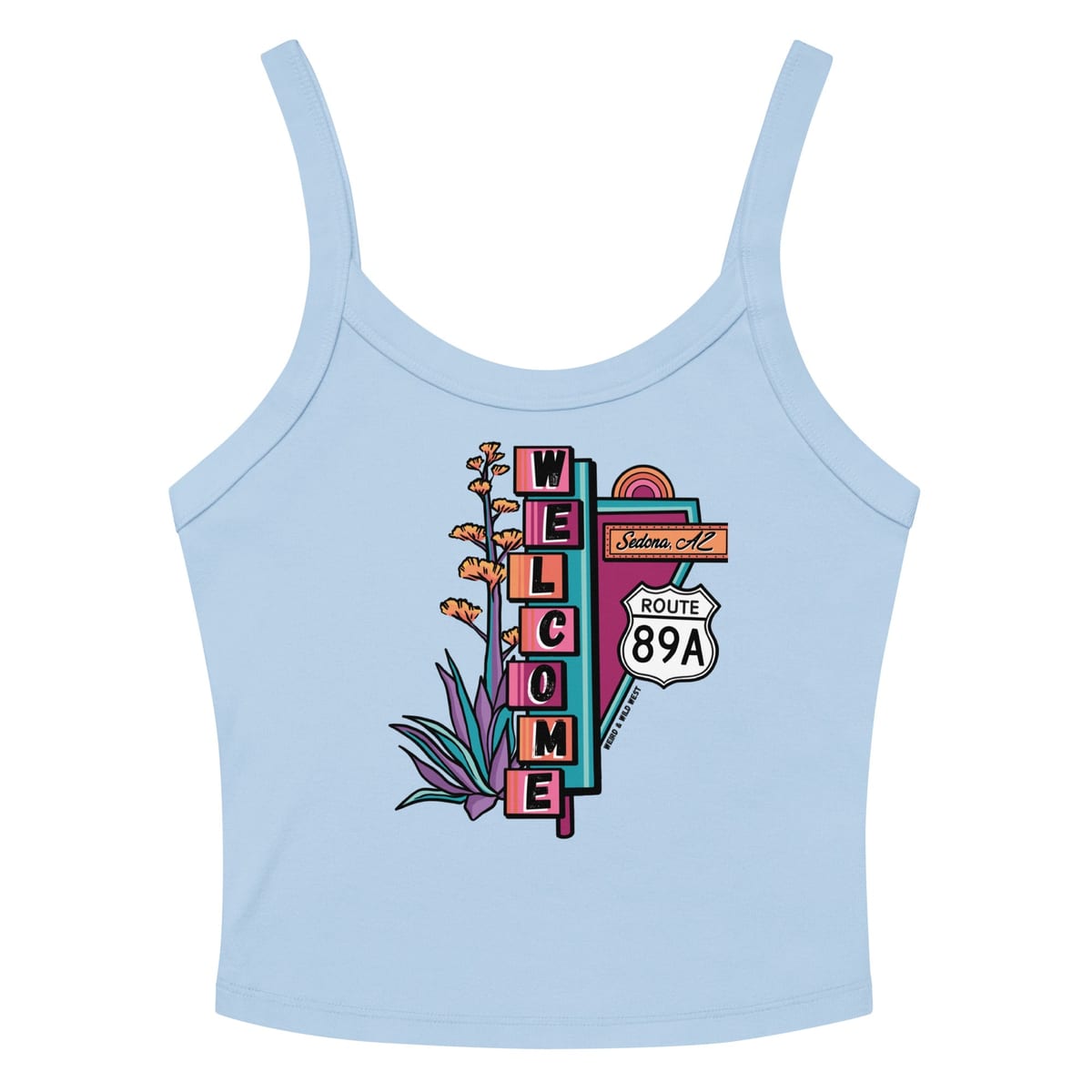 Cruisin' On 89A Tank Top — Solid Baby Blue Blend, flat front view