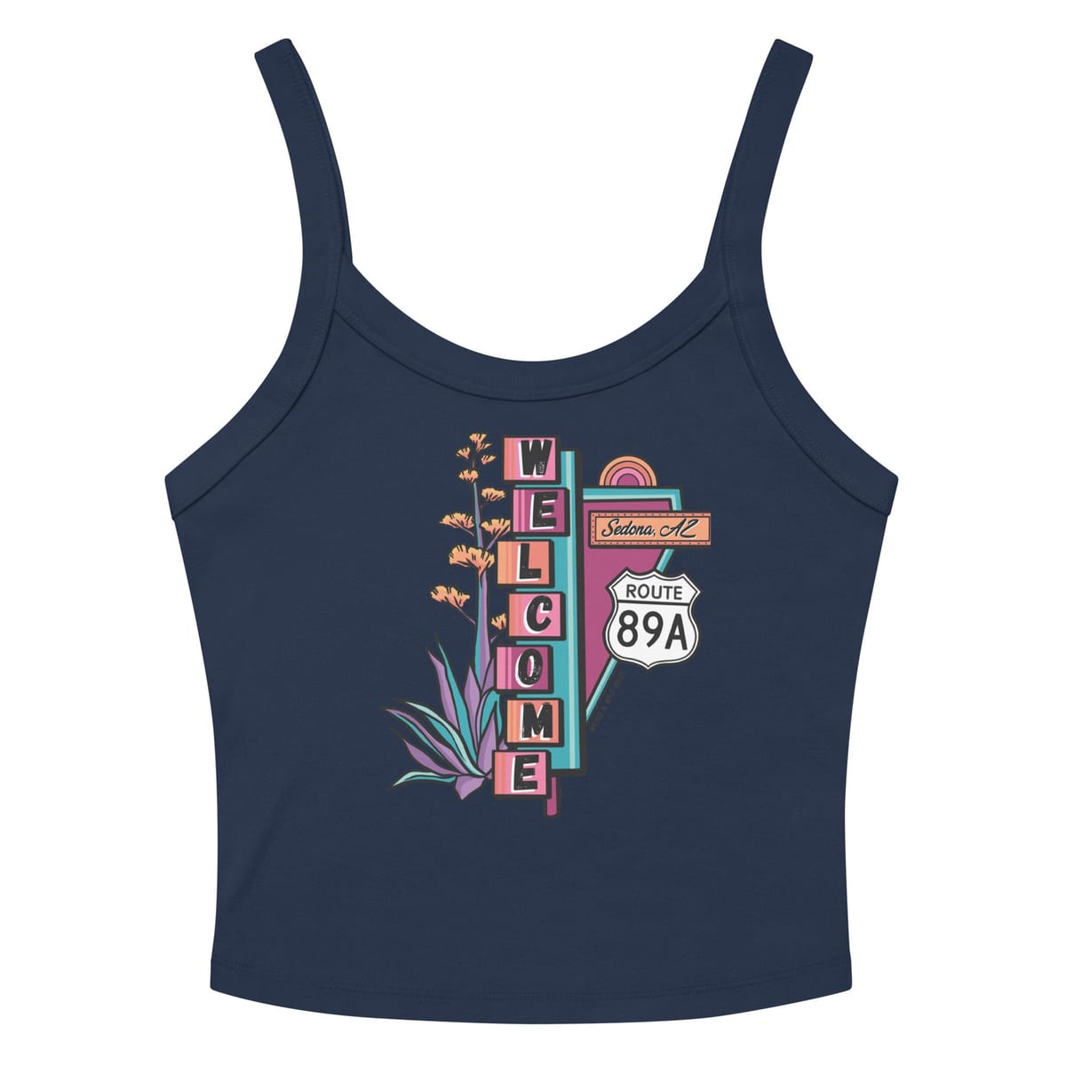 Cruisin' On 89A Tank Top — Solid Navy Blend, flat front view