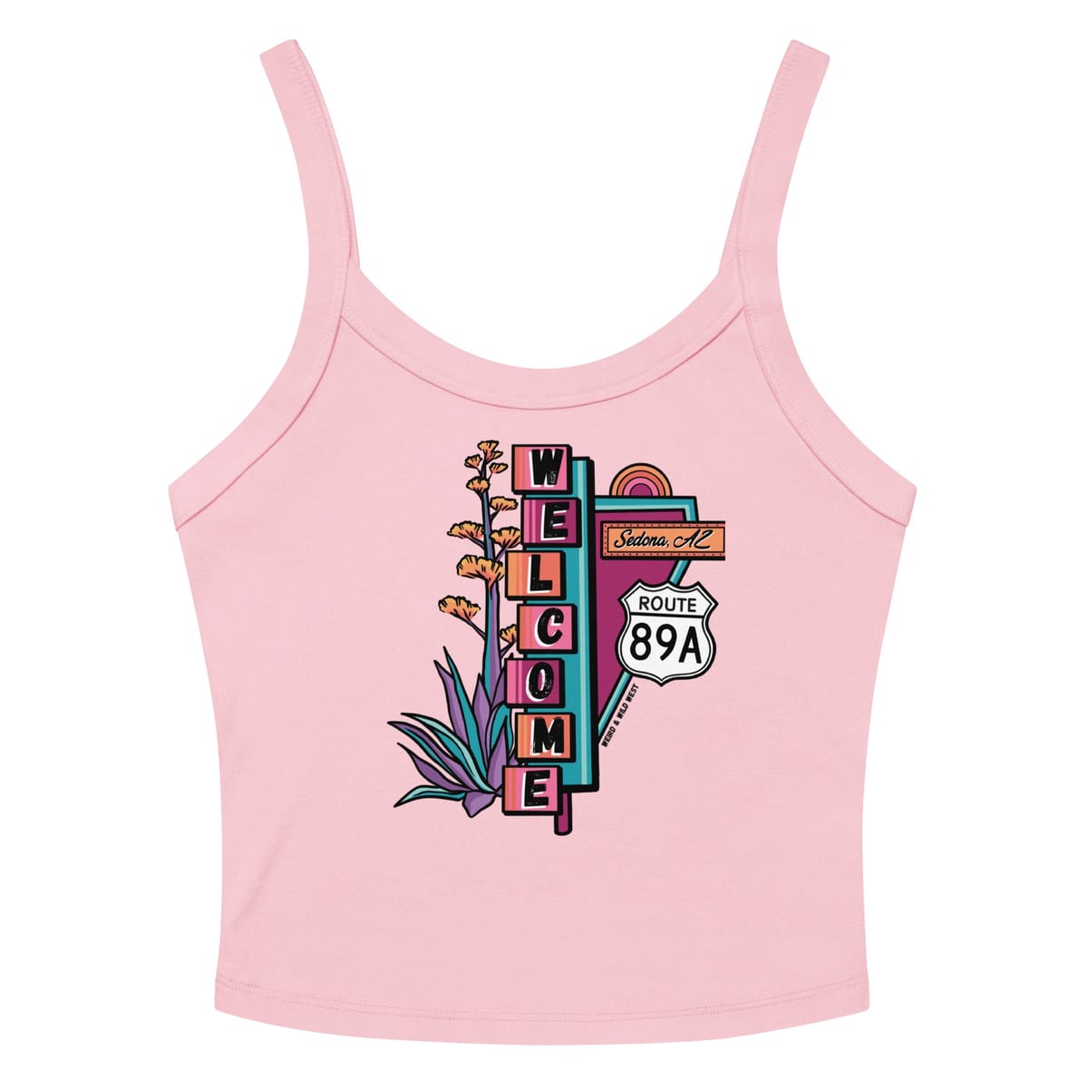 Cruisin' On 89A Tank Top — Solid Pink Blend, flat front view