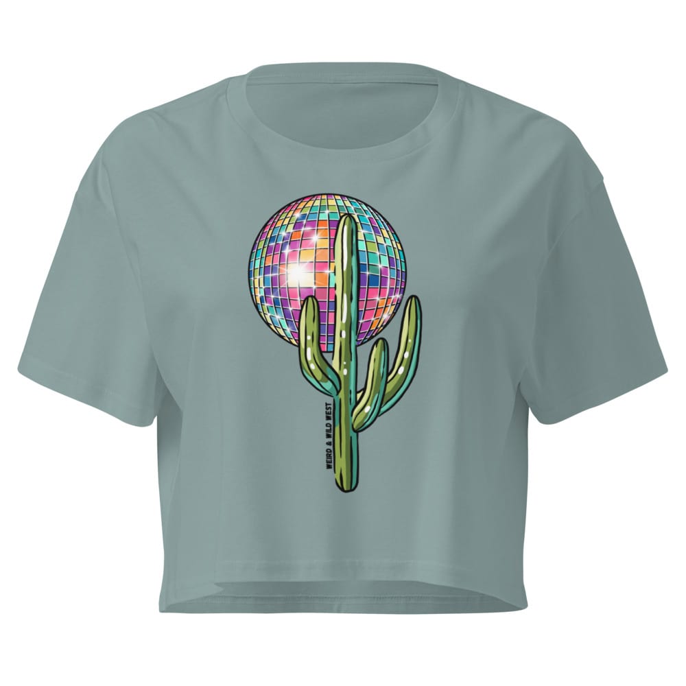 Desert Disco Crop Top — Mineral, flat front view