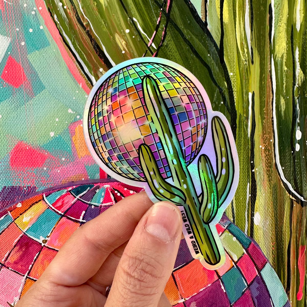 Desert Disco — original hand-drawn artwork on Desert Disco Metallic Sticker
