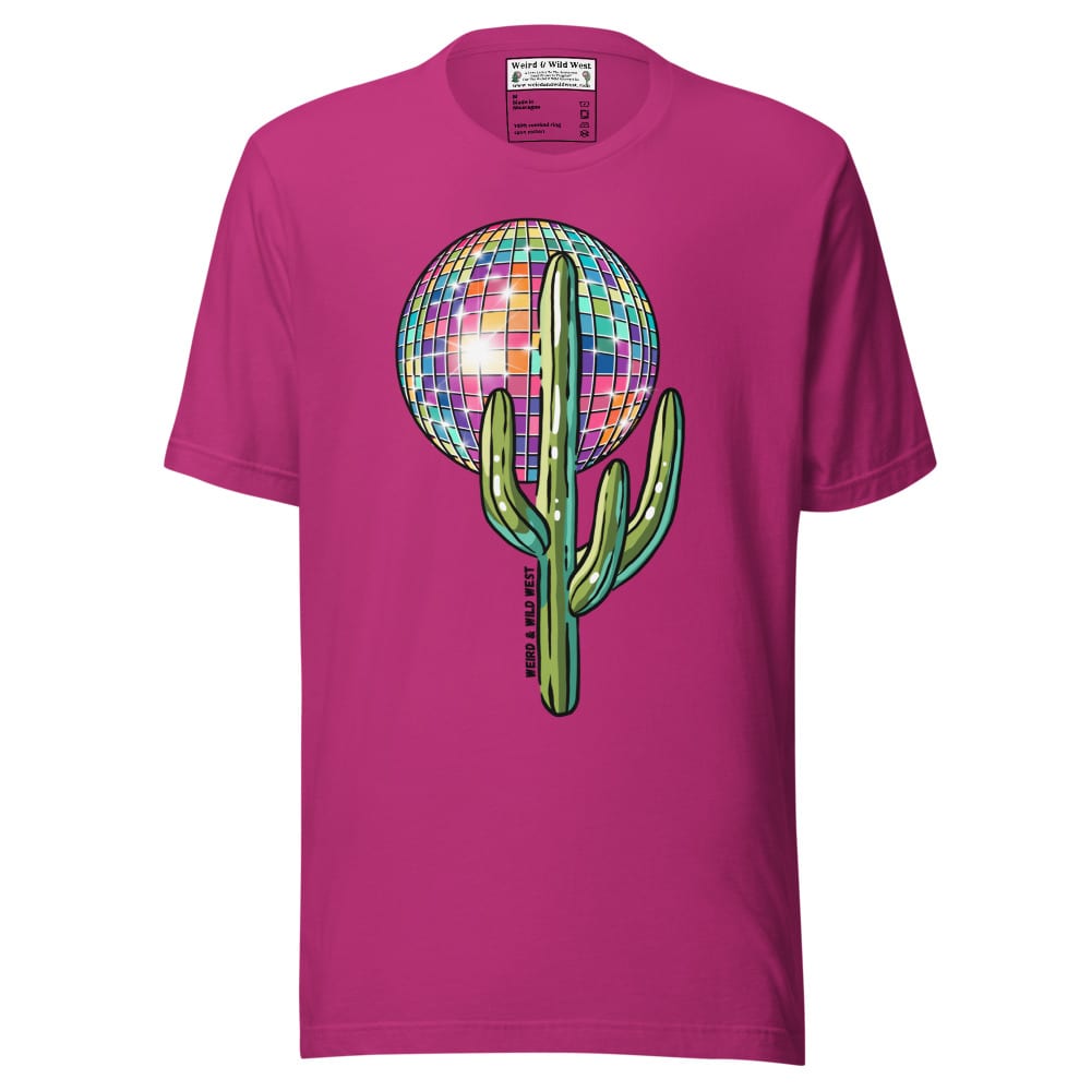 Desert Disco T-shirt — Berry, flat front view