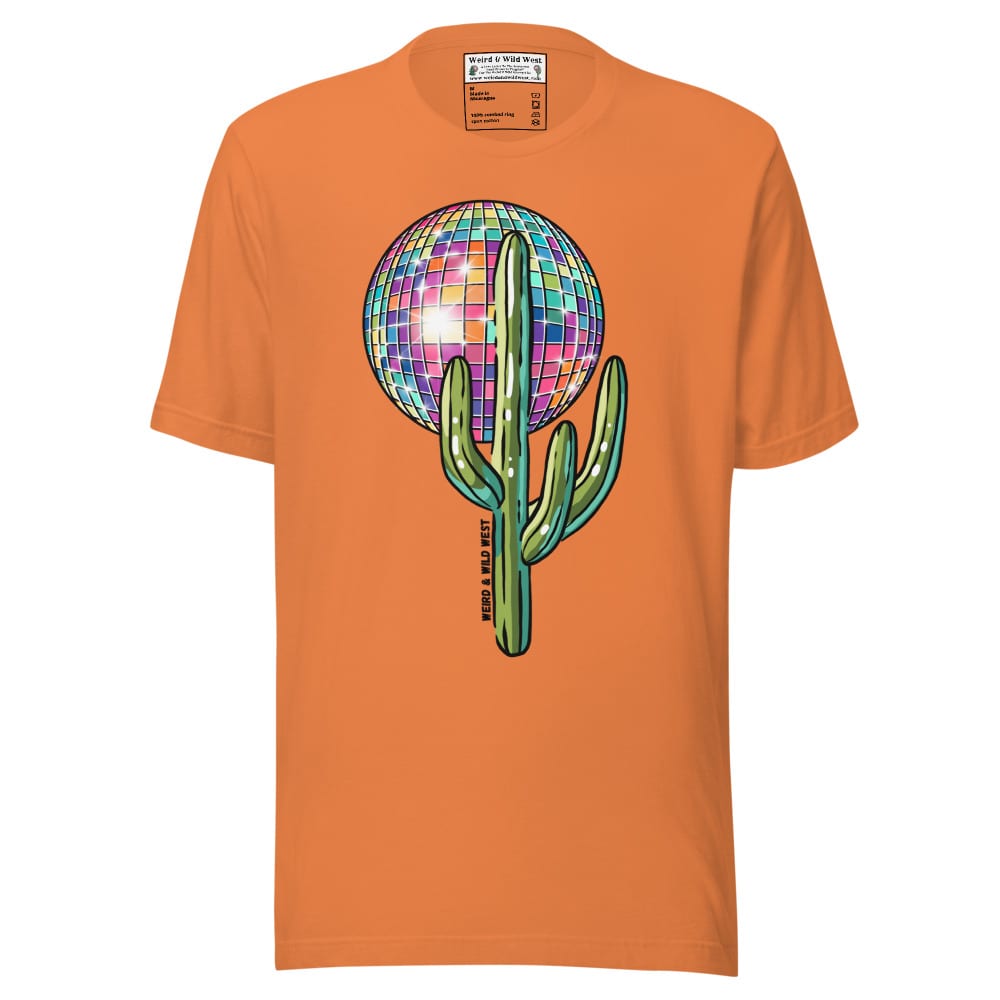 Desert Disco T-shirt — Burnt Orange, flat front view