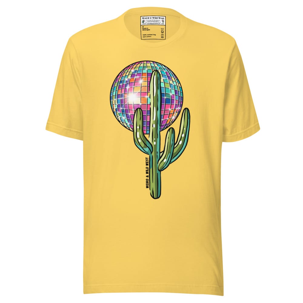 Desert Disco T-shirt — Yellow, flat front view