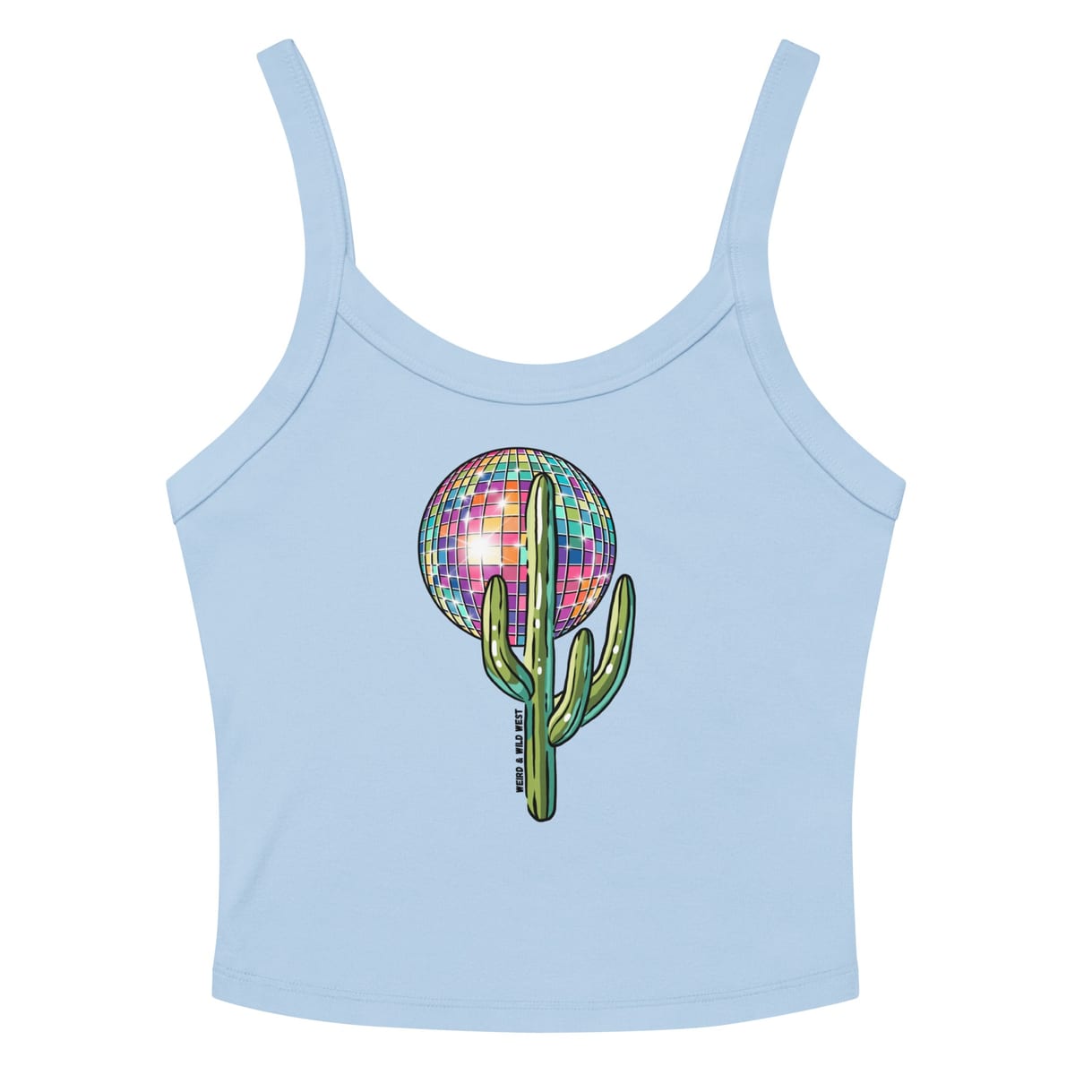 Desert Disco Tank Top — Solid Baby Blue Blend, flat front view