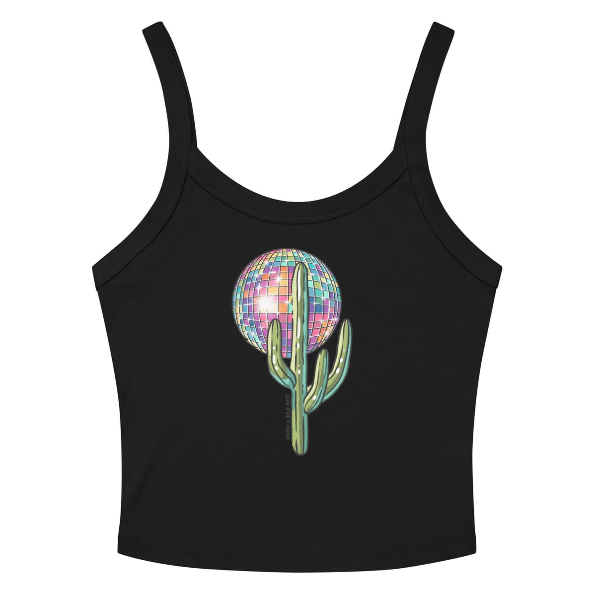 Desert Disco Tank Top — Solid Black Blend, flat front view