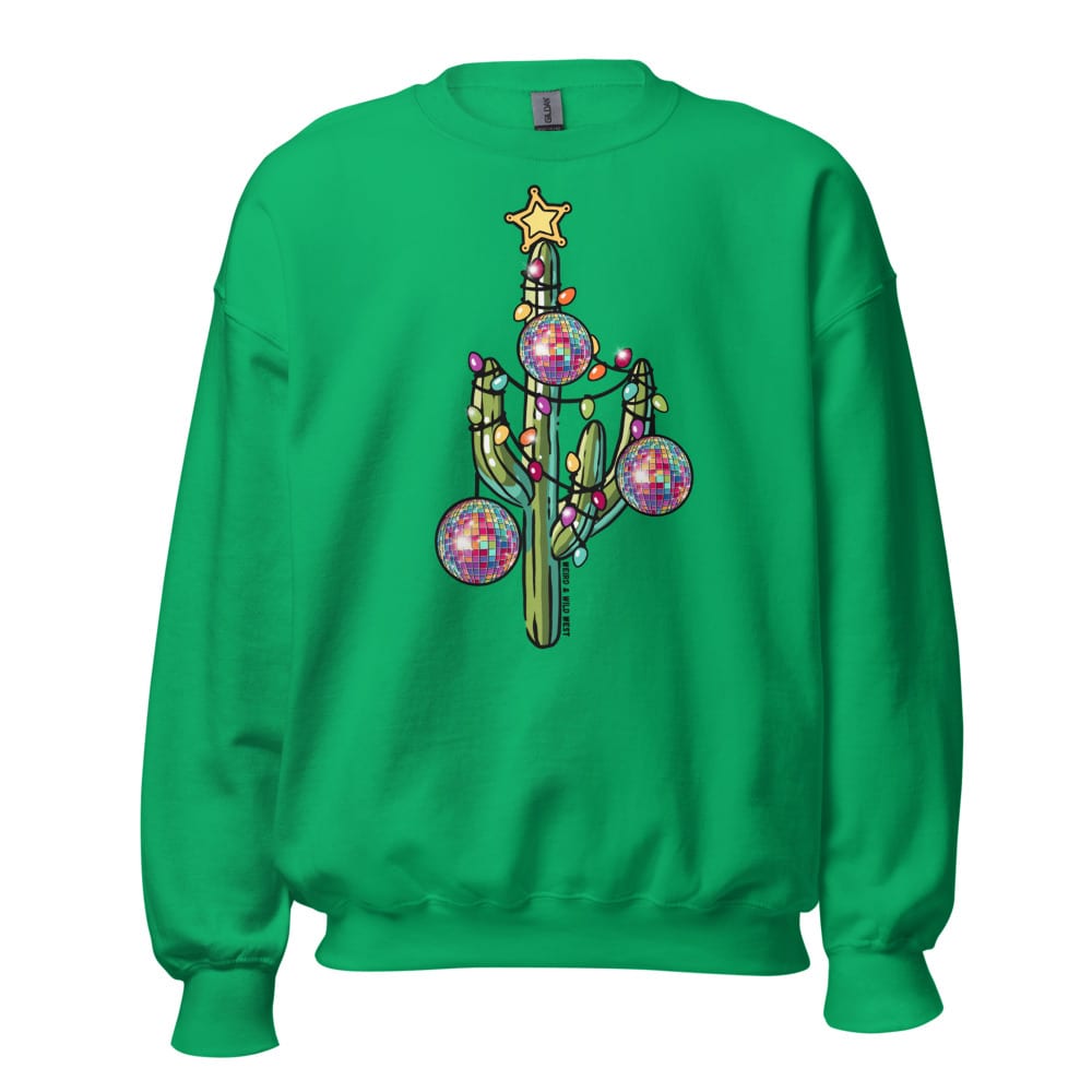 Holly Jolly Cactus Sweatshirt — Irish Green, flat front view