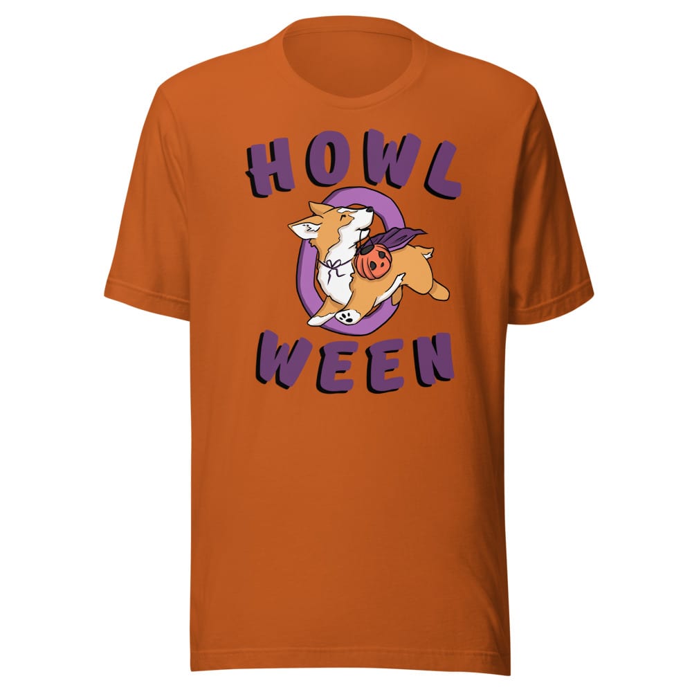 Howl O Ween T-shirt — Autumn, flat front view