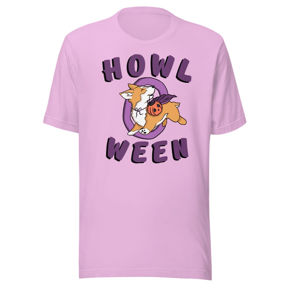 Howl O Ween T-shirt — Lilac, flat front view