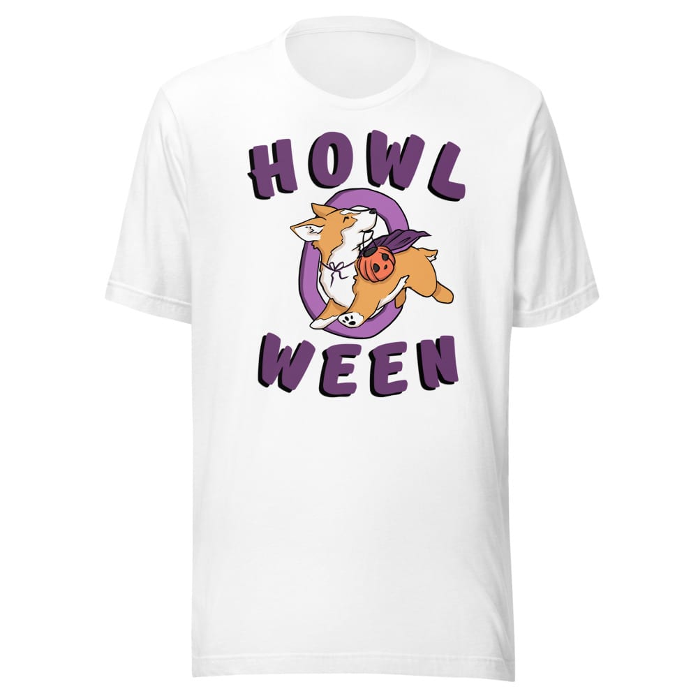 Howl O Ween T-shirt — White, flat front view
