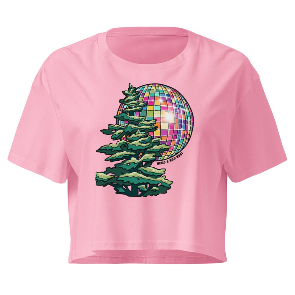 Pine Party Crop Top — Bubblegum, flat front view