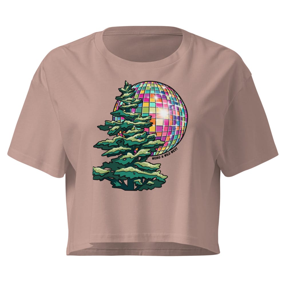 Pine Party Crop Top — Hazy Pink, flat front view