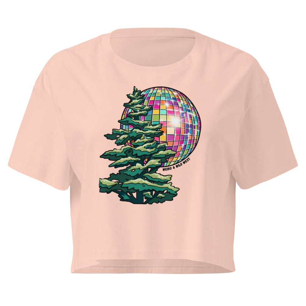 Pine Party Crop Top — Pale Pink, flat front view