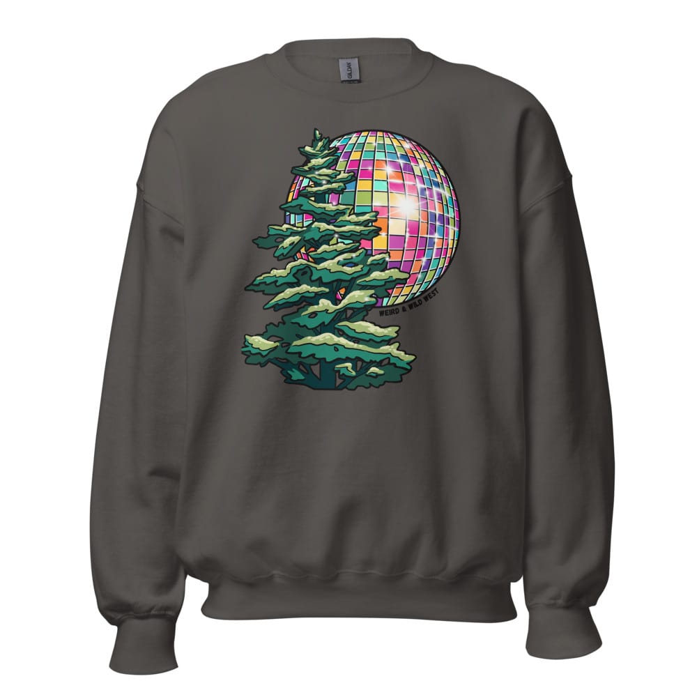 Pine Party Sweatshirt — Charcoal, flat front view