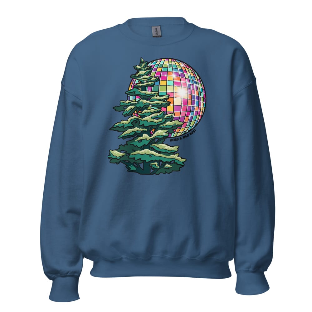 Pine Party Sweatshirt — Indigo Blue, flat front view