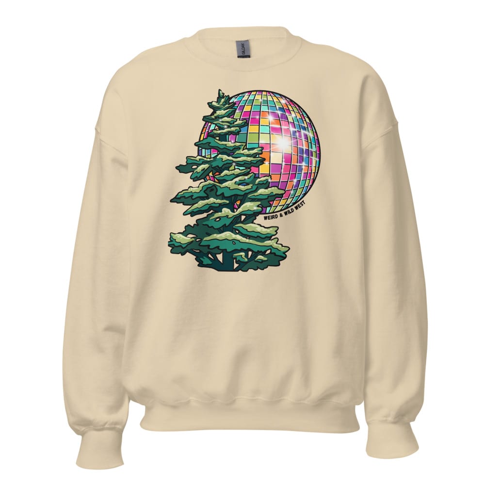 Pine Party Sweatshirt — Sand, flat front view