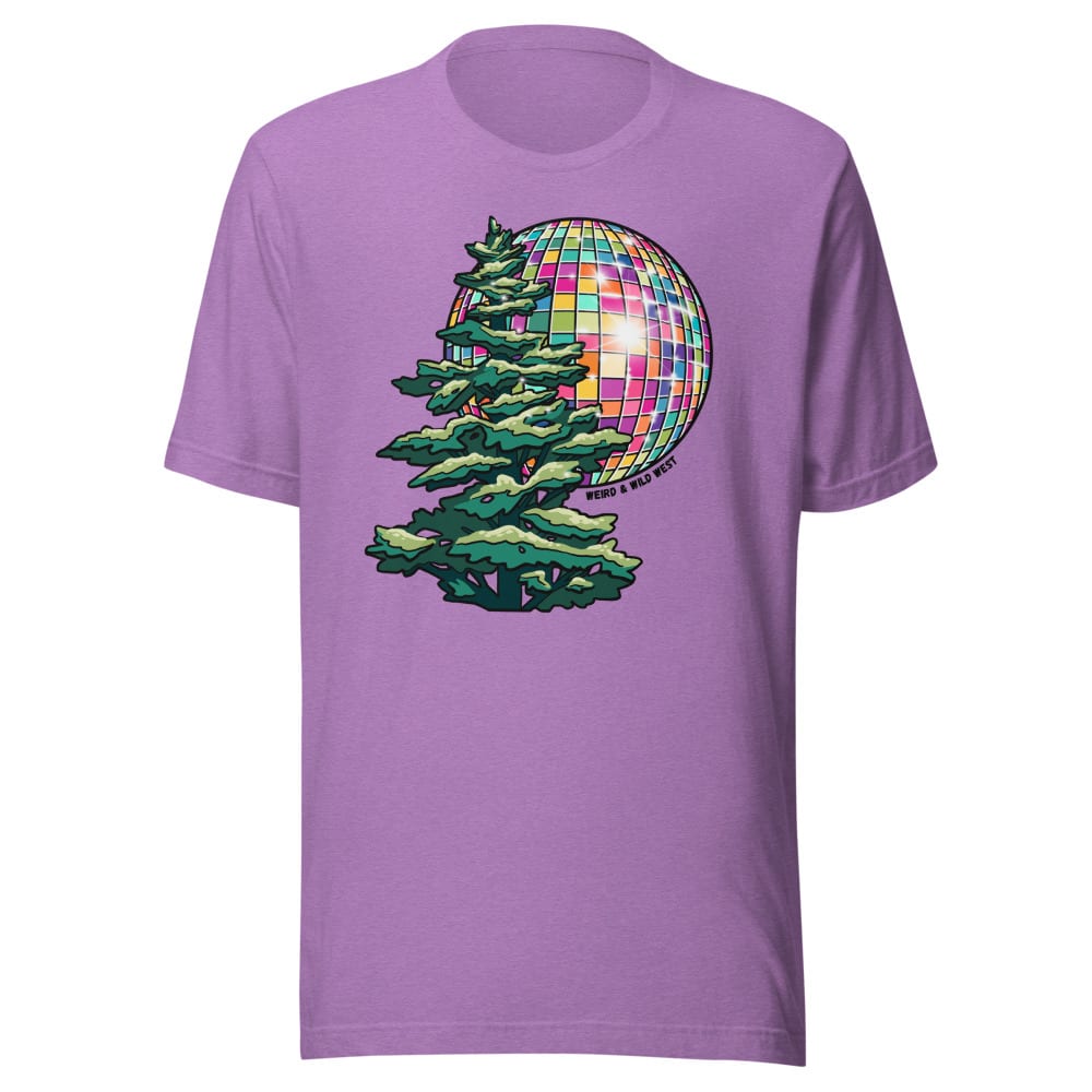 Pine Party T shirt — Heather Team Purple, flat front view