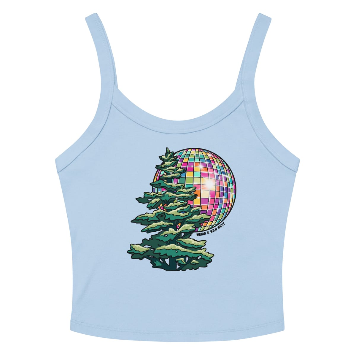 Pine Party Tank Top — Solid Baby Blue Blend, flat front view