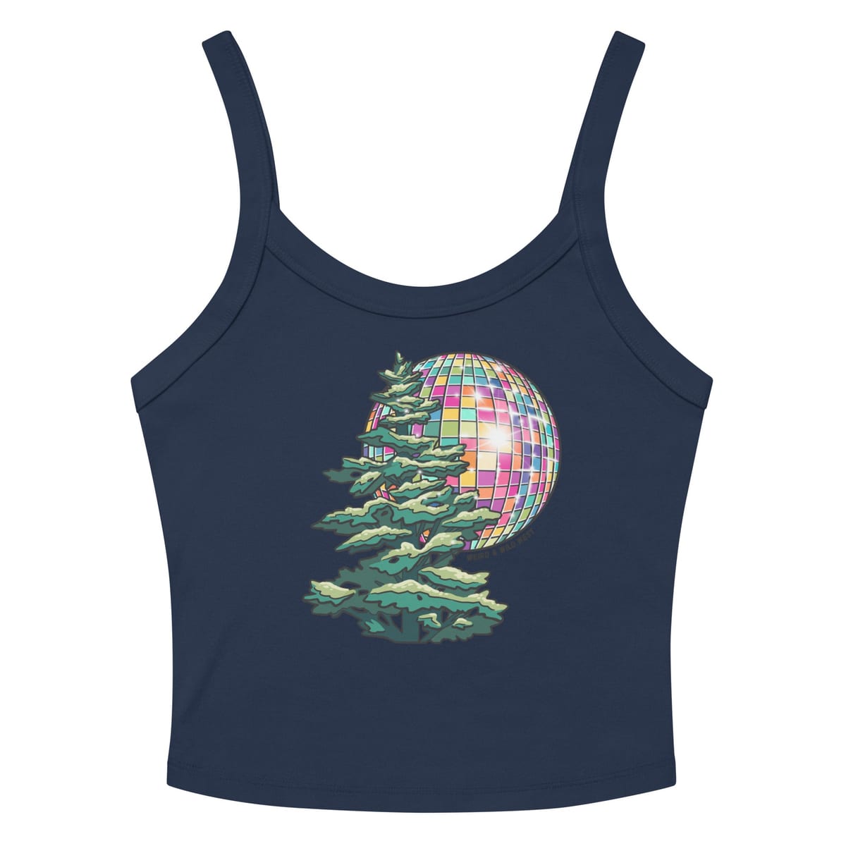 Pine Party Tank Top — Solid Navy Blend, flat front view