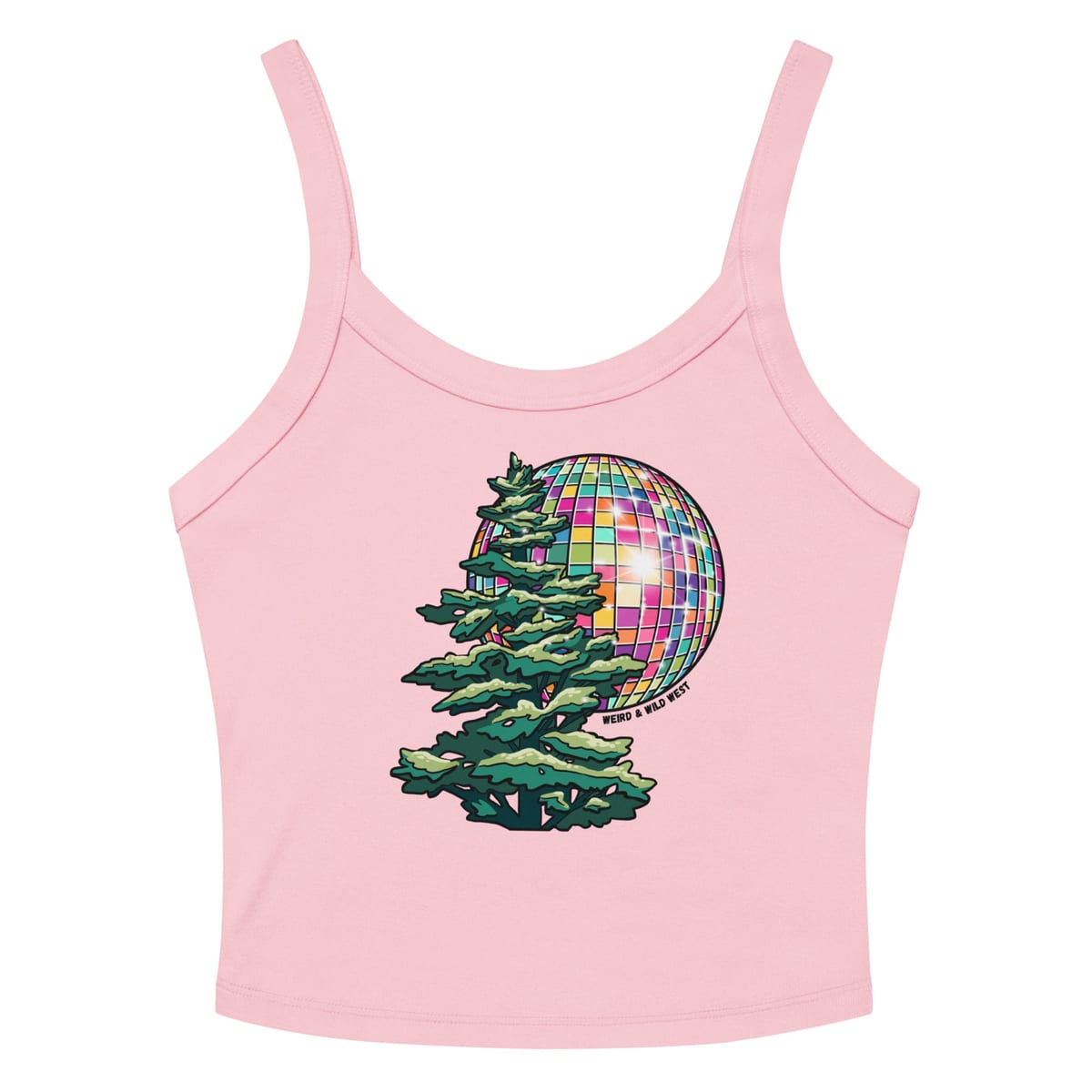 Pine Party Tank Top — Solid Pink Blend, flat front view