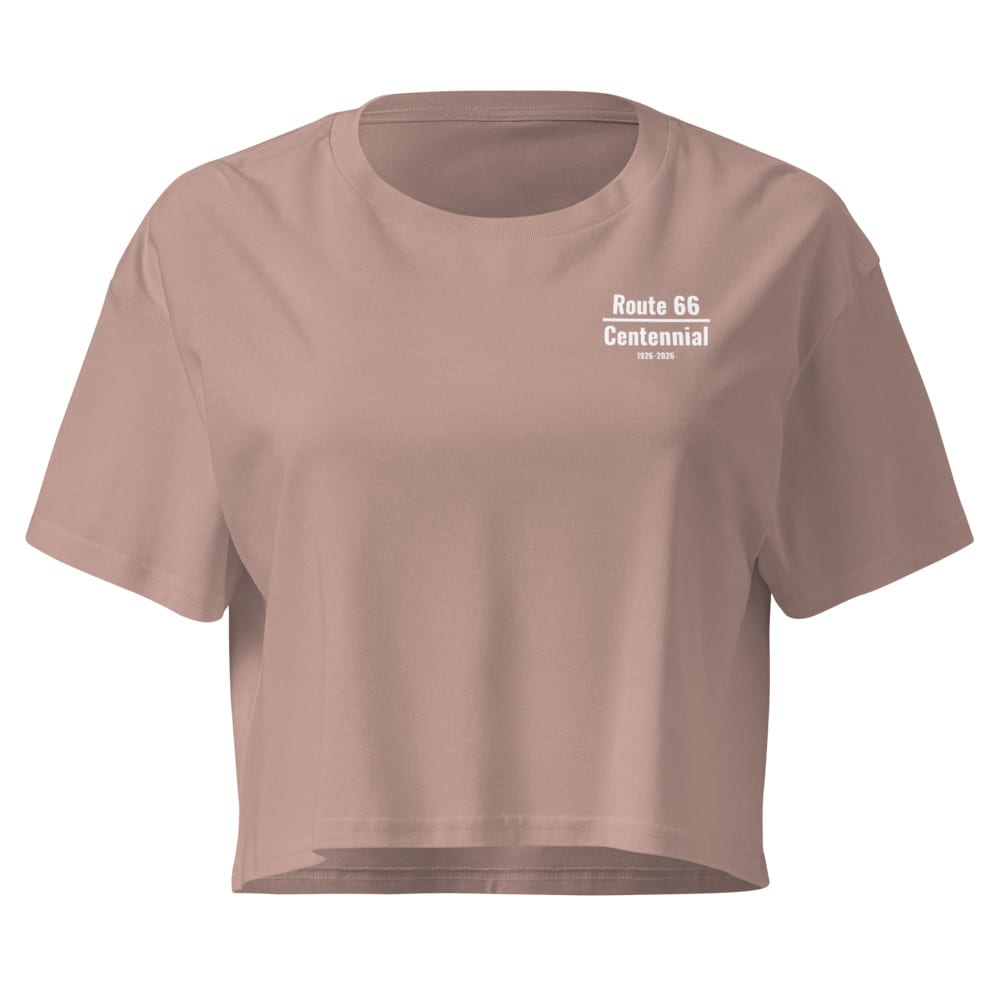 Roadtrip (Route 66 Centennial) - Crop Top — Hazy Pink, flat front view