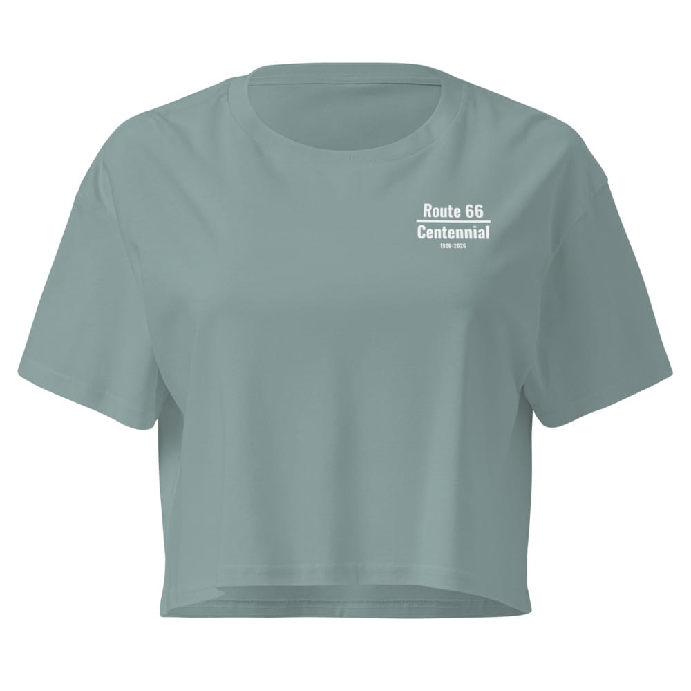 Roadtrip (Route 66 Centennial) - Crop Top — Mineral, flat front view