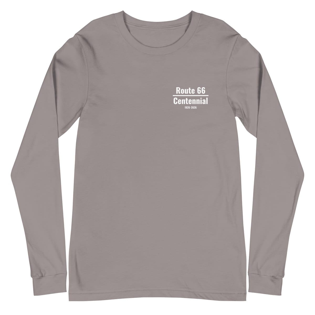 Roadtrip (Route 66 Centennial) - Long Sleeve Shirt — Storm, flat front view