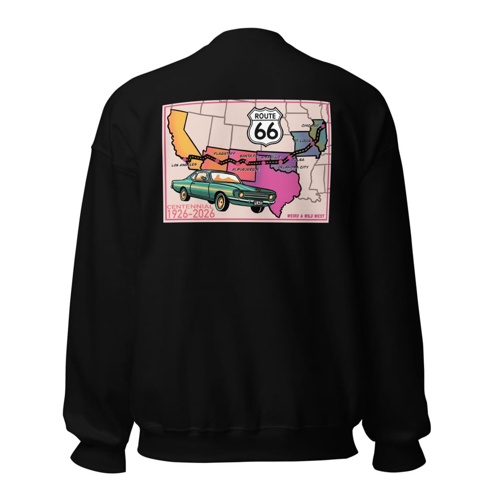 Roadtrip (Route 66 Centennial) - Sweatshirt — Black, back view